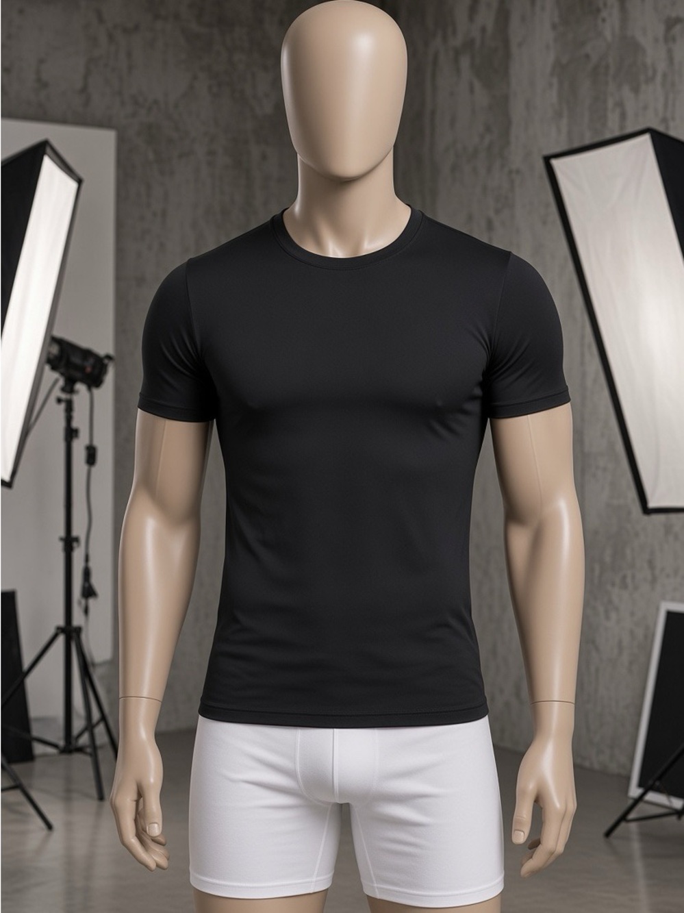 Men's Black Crew Neck Short Sleeve Performance Tee